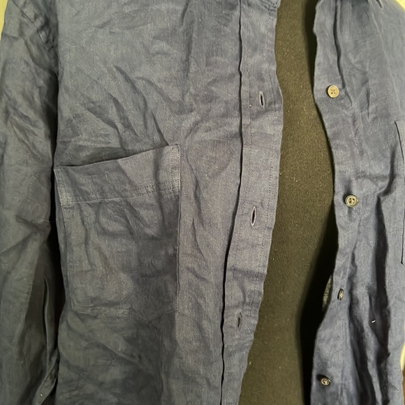 Gap blue button up linen - Picture 2 of 9